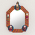 Cotton wall mirror, 'Quitapenas Octagon' - Octagonal Cotton Wall Mirror with Worry Dolls from Guatemala (image 2) thumbail