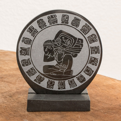Jade plaque, 'Mayan Porter' - Handmade Jade Plaque of a Mayan Porter from Guatemala