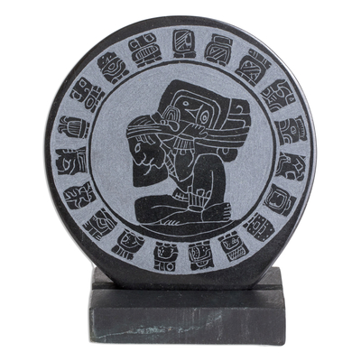 Jade plaque, 'Mayan Porter' - Handmade Jade Plaque of a Mayan Porter from Guatemala