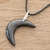 Jade pendant necklace, 'Crescent of Old in Black' - Jade Moon Pendant Necklace in Black from Guatemala (image 2b) thumbail