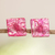 Recycled CD stud earrings, 'Bubble Explosion in Pink' - Recycled CD Stud Earrings in Pink from Guatemala thumbail