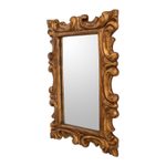 Wood wall mirror, 'Elegant Duchy' - Curl Motif Conacaste Wood Wall Mirror from Guatemala