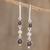 Garnet dangle earrings, 'Lovely Passion' - Round Garnet Dangle Earrings Crafted in Guatemala (image 2) thumbail