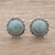 Jade button earrings, 'Sunrise in Antigua' - Green Jade Button Earrings Crafted in Guatemala (image 2) thumbail