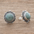Jade button earrings, 'Sunrise in Antigua' - Green Jade Button Earrings Crafted in Guatemala (image 2b) thumbail