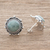 Jade button earrings, 'Sunrise in Antigua' - Green Jade Button Earrings Crafted in Guatemala (image 2c) thumbail