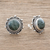 Jade button earrings, 'Antigua Sun' - Dark Green Jade Button Earrings from Guatemala (image 2b) thumbail