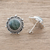 Jade button earrings, 'Antigua Sun' - Dark Green Jade Button Earrings from Guatemala (image 2c) thumbail