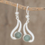 Jade dangle earrings, 'Apple Green Maya Rain' - Teardrop Apple Green Jade Dangle Earrings from Guatemala (image 2) thumbail