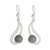 Jade dangle earrings, 'Apple Green Maya Rain' - Teardrop Apple Green Jade Dangle Earrings from Guatemala thumbail