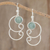Jade dangle earrings, 'Apple Green Maya Treasure' - Curl Pattern Apple Green Jade Dangle Earrings from Guatemala (image 2) thumbail