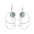 Jade dangle earrings, 'Apple Green Maya Treasure' - Curl Pattern Apple Green Jade Dangle Earrings from Guatemala thumbail