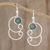 Jade dangle earrings, 'Dark Green Maya Treasure' - Curl Pattern Dark Green Jade Dangle Earrings from Guatemala (image 2) thumbail