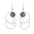 Jade dangle earrings, 'Dark Green Maya Treasure' - Curl Pattern Dark Green Jade Dangle Earrings from Guatemala thumbail
