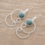 Jade dangle earrings, 'Dark Green Maya Treasure' - Curl Pattern Dark Green Jade Dangle Earrings from Guatemala (image 2b) thumbail
