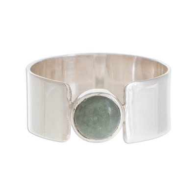 Jade cocktail ring, 'Magic Maya in Apple Green' - Apple Green Jade Band Ring from Guatemala