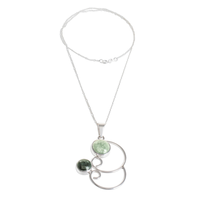 Jade pendant necklace, 'Maya Treasures' - Swirl Pattern Jade Pendant Necklace from Guatemala