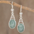Jade dangle earrings, 'Apple Green Antique Arcs' - Arc Motif Apple Green Jade Dangle Earrings from Guatemala (image 2) thumbail