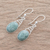 Jade dangle earrings, 'Apple Green Antique Arcs' - Arc Motif Apple Green Jade Dangle Earrings from Guatemala (image 2b) thumbail