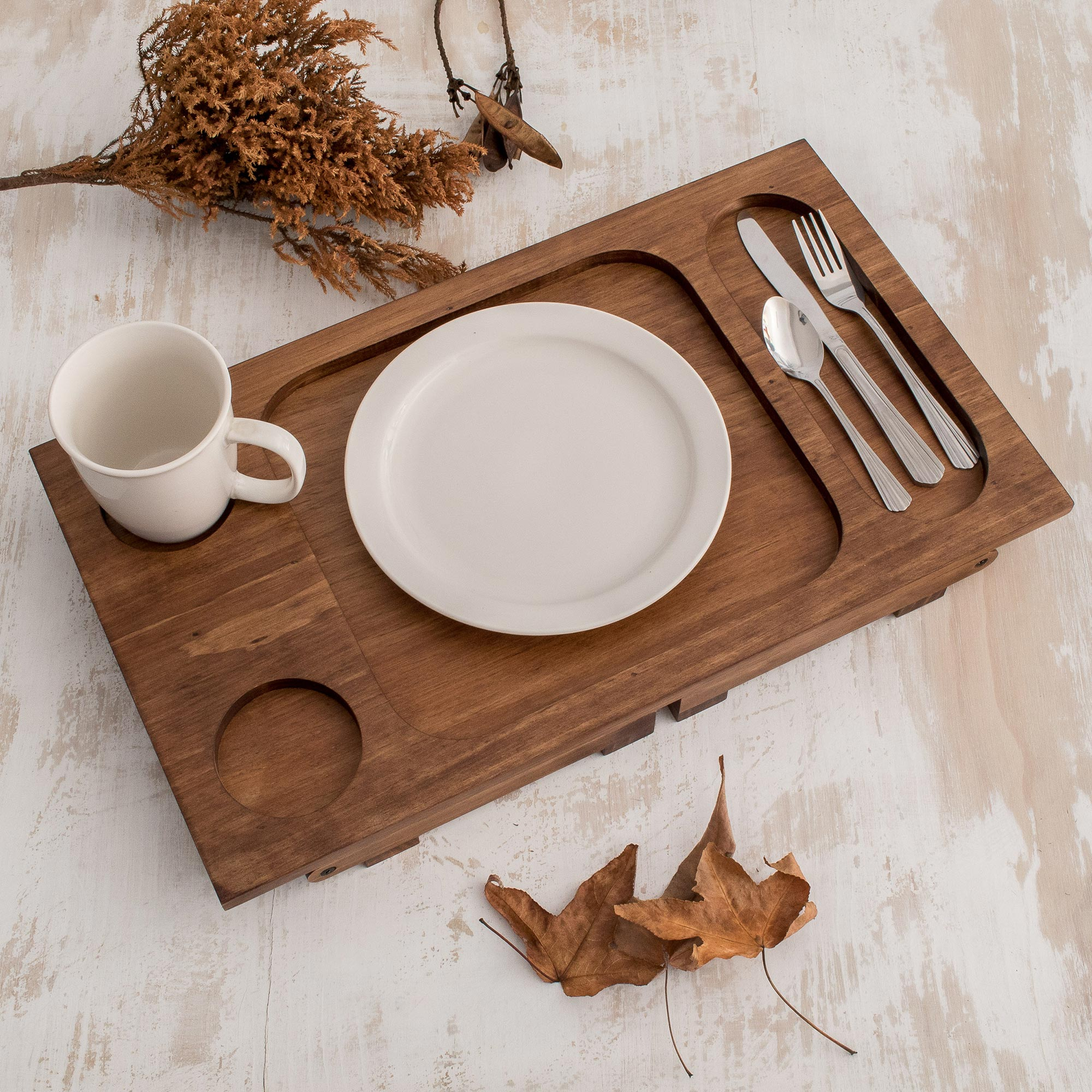 folding wooden tray