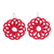 Hand-tatted dangle earrings, 'Floral Roulette in Poppy' - Circle Motif Hand-Tatted Dangle Earrings in Poppy
