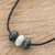 Jade beaded pendant necklace, 'Natural Luck' - Natural Jade Beaded Pendant Necklace from Guatemala (image 2) thumbail
