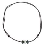 Jade beaded pendant necklace, 'Natural Luck' - Natural Jade Beaded Pendant Necklace from Guatemala
