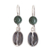 Jade dangle earrings, 'From the Coffee Farm' - Jade and Sterling Silver Coffee Dangle Earrings thumbail