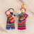 Cotton decorative dolls, 'Two Mothers' (pair) - Handmade Cotton Worry Dolls from Guatemala (Pair) (image 2) thumbail