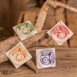 Ceramic ornaments, 'Multicolored Baskets' (set of 4) - Assorted Color Ceramic Ornaments from Guatemala (Set of 4)