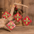 Ceramic ornaments, 'Mistletoe' (set of 4) - Green and Red Ceramic Mistletoe Ornaments (Set of 4) thumbail