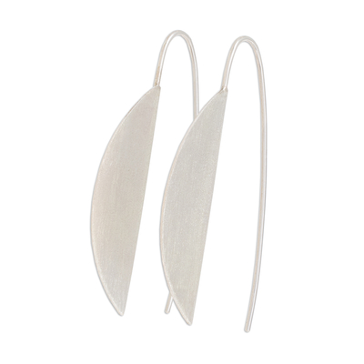 Sterling silver drop earrings, 'Subtle Nature' - Modern Sterling Silver Drop Earrings from Guatemala