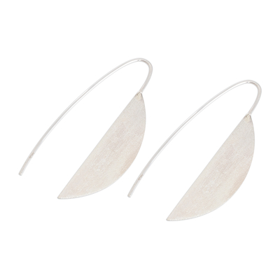 Sterling silver drop earrings, 'Subtle Nature' - Modern Sterling Silver Drop Earrings from Guatemala