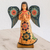Wood sculpture, 'Angel of Prayer' - Floral Wood Praying Angel Sculpture from Guatemala thumbail