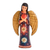 Wood sculpture, 'Caretaker of Love' - Floral Pinewood Sculpture of an Angel from Guatemala (image 2a) thumbail