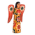 Wood sculpture, 'Offering Peace' - Floral Wood Angel Sculpture Holding a Heart from Guatemala (image 2b) thumbail