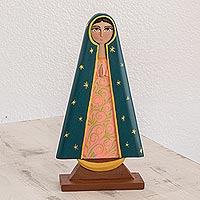 Wood decorative accent, 'Sweet Guadalupe'