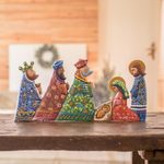 Wood nativity sculpture, 'Good Night' - Artisan Crafted Cedar Wood Nativity Sculpture from Nicaragua