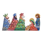 Wood nativity sculpture, 'Good Night' - Artisan Crafted Cedar Wood Nativity Sculpture from Nicaragua