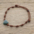Jade pendant bracelet, 'Heart Between Knots' - Natural Jade Heart Pendant Bracelet from Guatemala thumbail