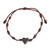 Jade pendant bracelet, 'Heart Between Knots' - Natural Jade Heart Pendant Bracelet from Guatemala thumbail