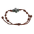 Jade pendant bracelet, 'Knot Cross' - Natural Jade Cross Pendant Bracelet from Guatemala (image 2d) thumbail