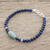 Jade and lapis lazuli beaded pendant bracelet, 'Cool Serenity' - Jade and Lapis Lazuli Beaded Pendant Bracelet from Guatemala (image 2) thumbail