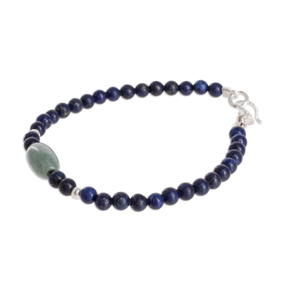 Armband aus Jade und Lapislazuli-Perlen - Jade- und Lapislazuli-Perlenarmband aus Guatemala