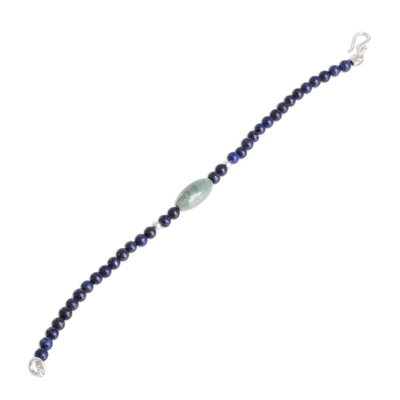 Armband aus Jade und Lapislazuli-Perlen - Jade- und Lapislazuli-Perlenarmband aus Guatemala