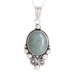 Jade pendant necklace, 'Praise Love in Apple Green' (2 inch) - Apple Green Jade Pendant Necklace from Guatemala (2 Inch)