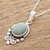 Jade pendant necklace, 'Praise Love in Apple Green' (1.5 inch) - Apple Green Jade Pendant Necklace from Guatemala (1.5 Inch) (image 2b) thumbail