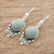 Jade dangle earrings, 'Praise Love in Apple Green' - Apple Green Jade Dangle Earrings from Guatemala (image 2b) thumbail