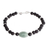 Jade and lava stone beaded pendant bracelet, 'Apple Green Mountain of Lava' - Apple Green Jade and Lava Stone Beaded Pendant Bracelet thumbail