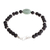 Jade and lava stone beaded pendant bracelet, 'Apple Green Mountain of Lava' - Apple Green Jade and Lava Stone Beaded Pendant Bracelet